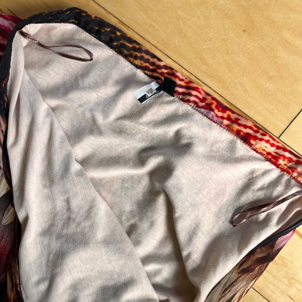 Topshop Maxi watercolor printed Slit silk Skirt Approx Small - Picture 6 of 6